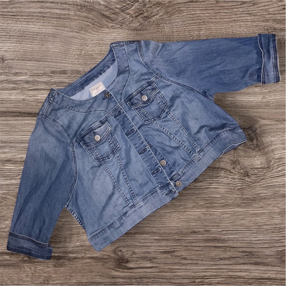 Torrid Blue Cropped Jean Jacket